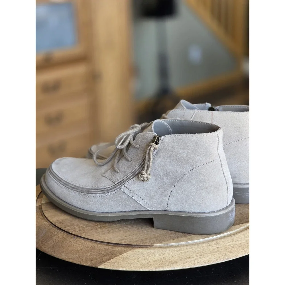Billy Chukka‎ Men's Leather Boot Size 13 Beige  Tan Suede Zipper
